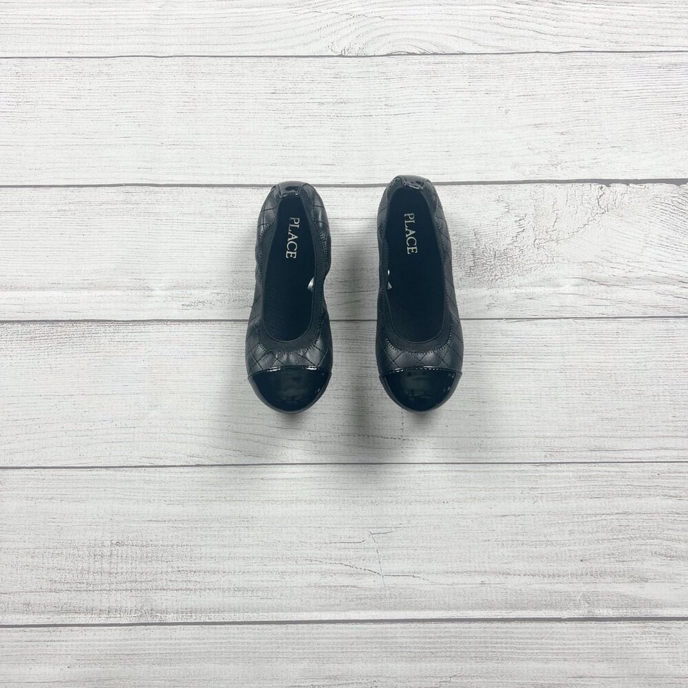 The Children’s Place Black Quilted Girls Dress Shoes Slip On Ballet Flats 12 - Picture 1 of 4